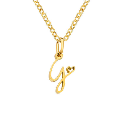 Hjerte Initial Halskæde | Guld