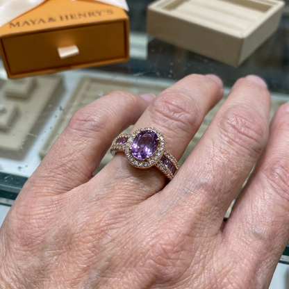 Odelia Violet Lumina Ring | Rosaguld