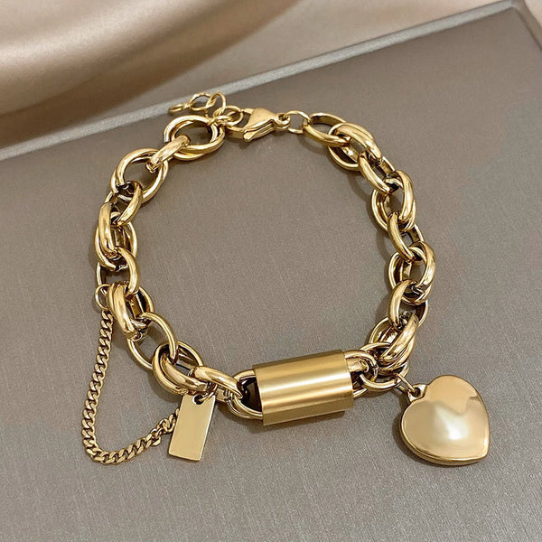 Heartened Chunky Armbånd | Guld