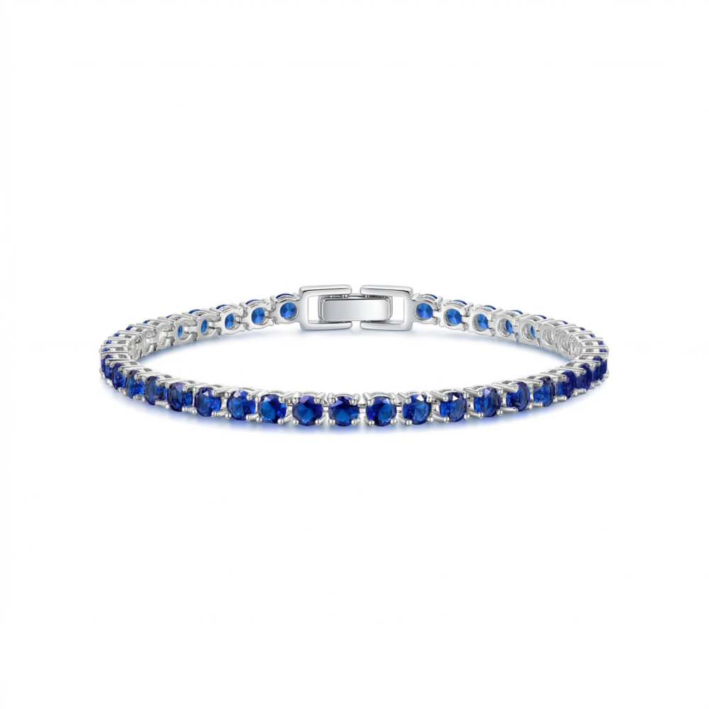 Safir Tennisarmbånd | Hvidguld