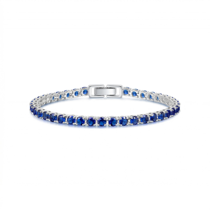 Safir Tennisarmbånd | Hvidguld