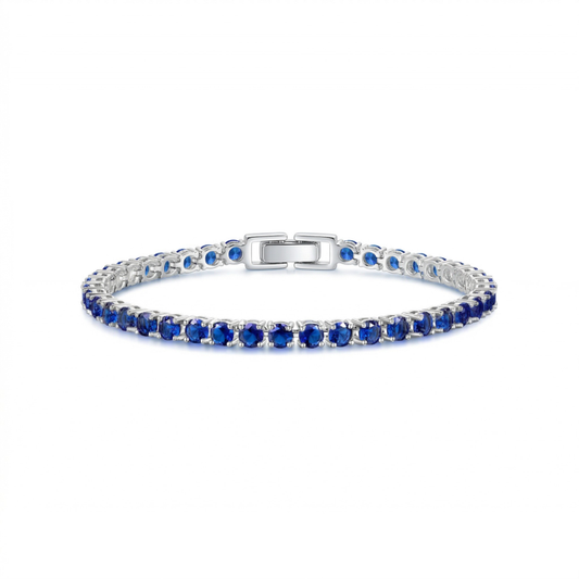 Safir Tennisarmbånd | Hvidguld