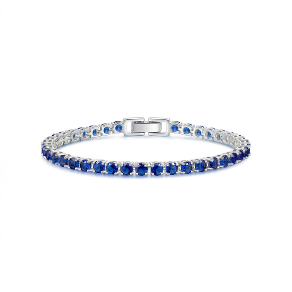 Safir Tennisarmbånd | Hvidguld