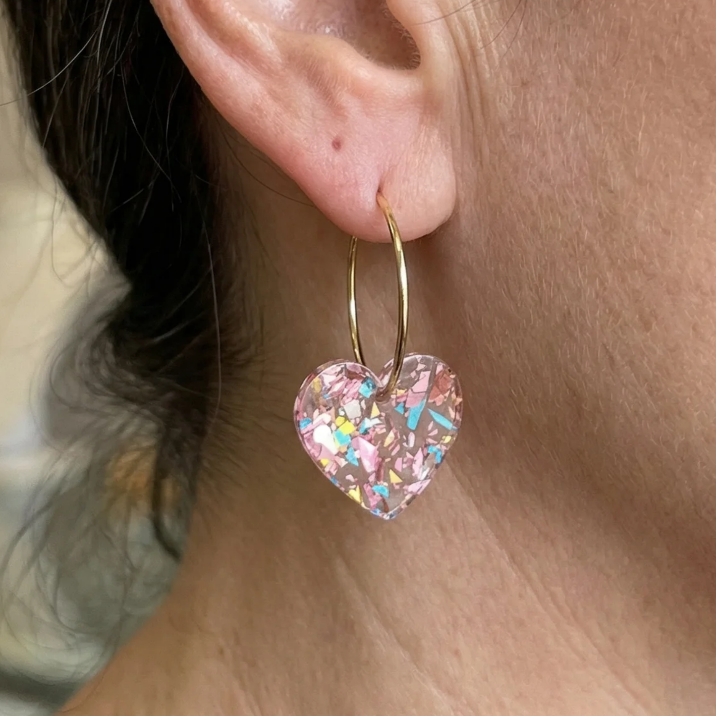 Sugarplum Hjerte Dråbeøreringe | Guld