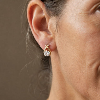 Luxury Twisted Teardrop Cubic Ørestikker