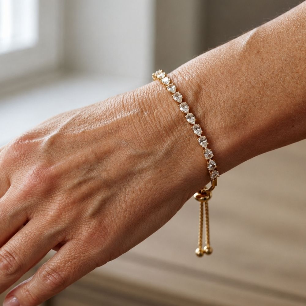 Justerbart Geometrisk Sten Armbånd