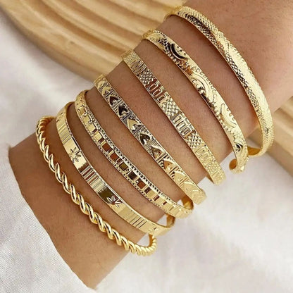 Guld Åben Bangle Resort Armbåndssæt