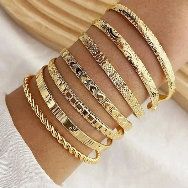 Guld Åben Bangle Resort Armbåndssæt