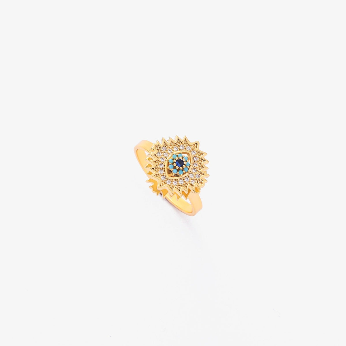 Safir Sunburst Spinning Ring | Guld