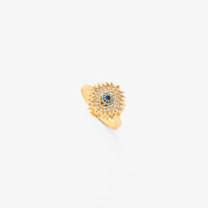 Safir Sunburst Spinning Ring | Guld