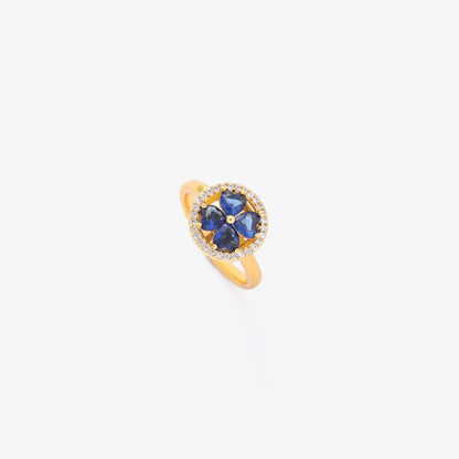 Safir Hjerter Spinning Ring | Guld