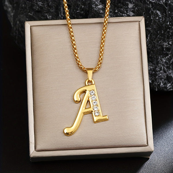 Krystal Accent Initial Halskæde | Guld