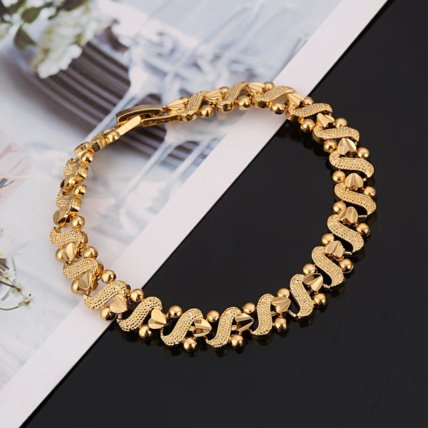 Lily Ornate Wave Armbånd | Guld