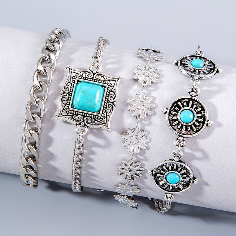 Sky Stone Lagdelt Armbåndssæt | Hvidguld