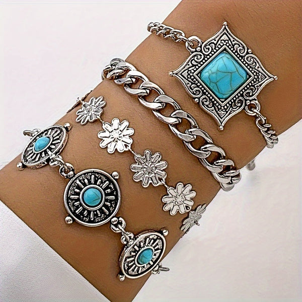 Sky Stone Lagdelt Armbåndssæt | Hvidguld