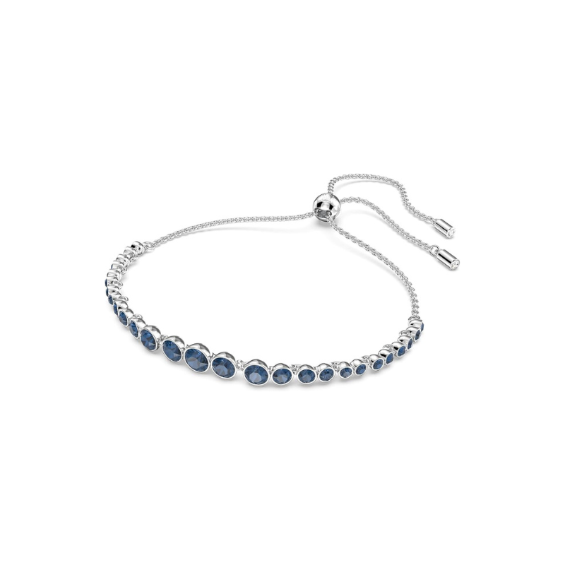 Rundskåren Safir Tennisarmbånd | Hvidguld