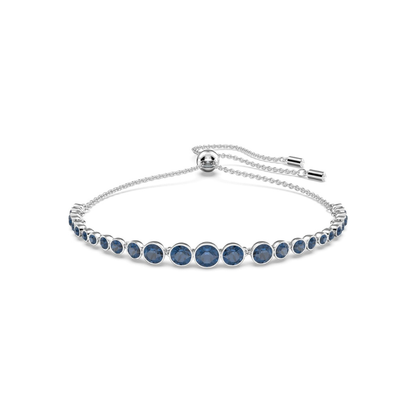 Rundskåren Safir Tennisarmbånd | Hvidguld