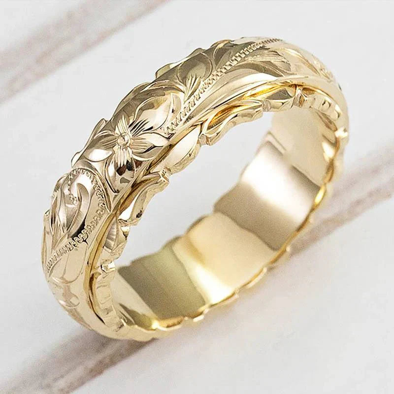 Antik Guld Blomsterring | Guld