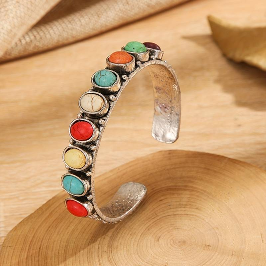 Vintage Armbånd med Farverige Sten