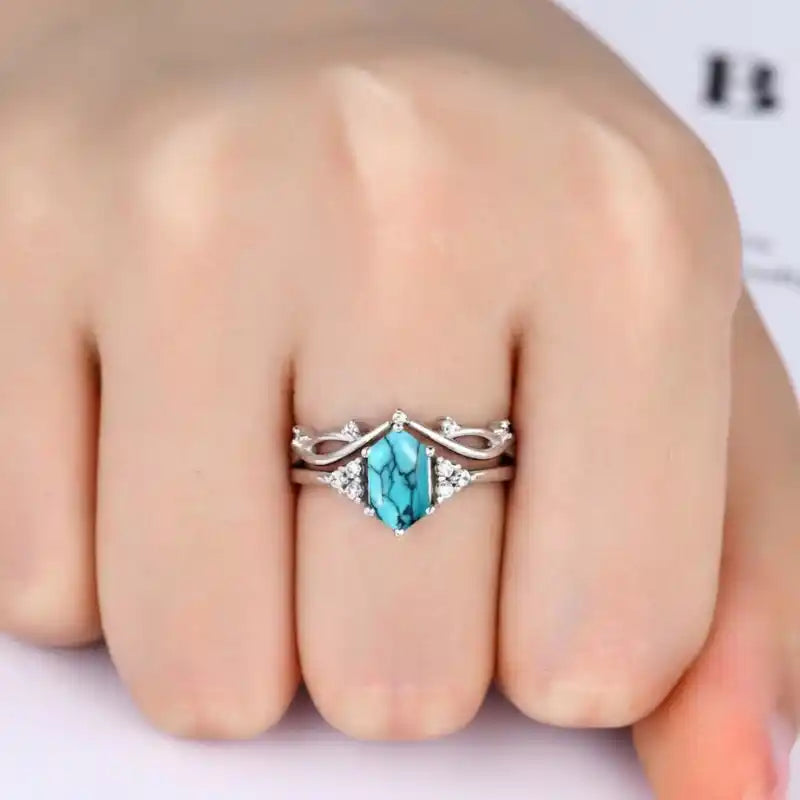 Elarin Sea Crest Ringsæt | Hvidguld